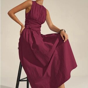 Commense Ruched Waist Maxi Dress